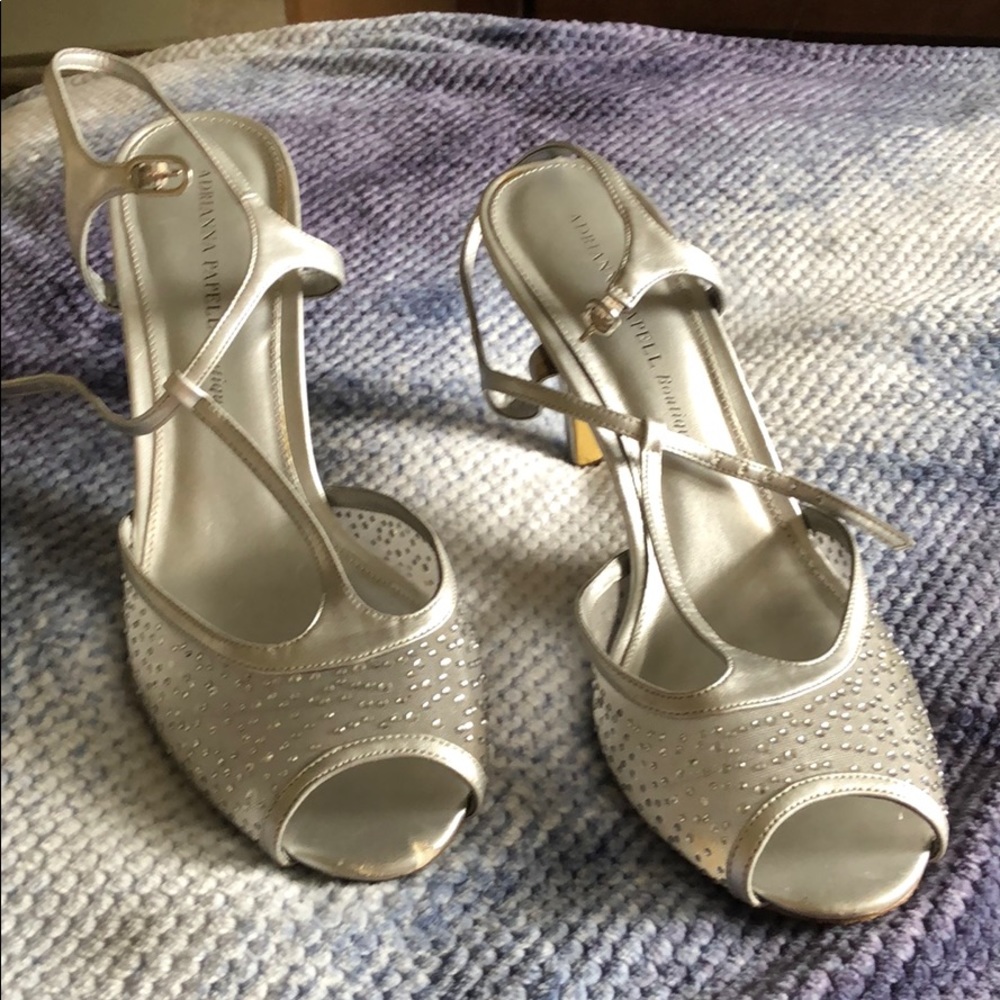 Peep toe rhinestone heels size 11